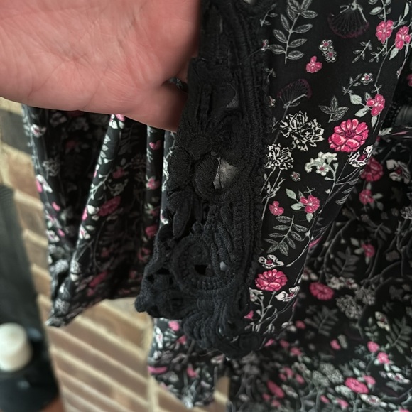 Womens Maurice’s Super Soft Floral Leggings, Black,XL - Picture 5 of 5